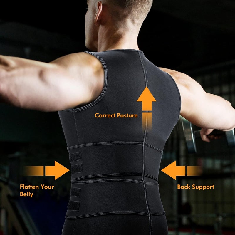 A+ Choice Sauna Vest Waist Trainer for Men - Mens Sauna Suit Double Sweat Belt Body Shaper for Gym Workout Exercise - Image 4